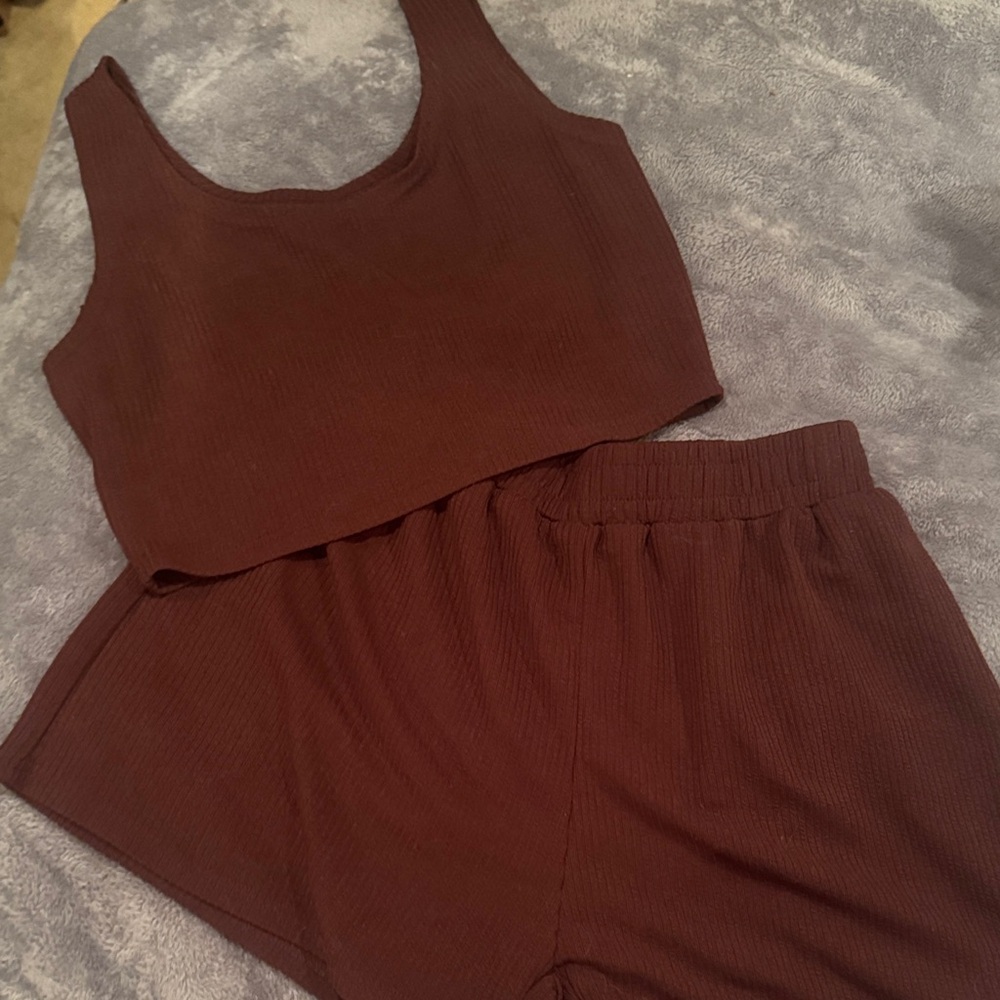 SHEIN Brown Ribbed Knitwear